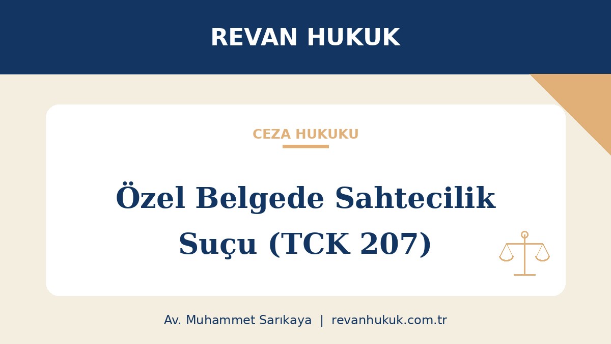 Özel Belgede Sahtecilik Suçu