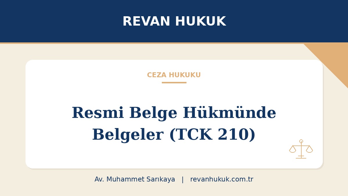 Resmi Belge Hükmünde Belgeler