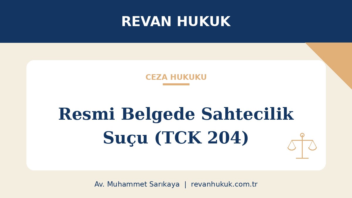 Resmi Belgede Sahtecilik Suçu